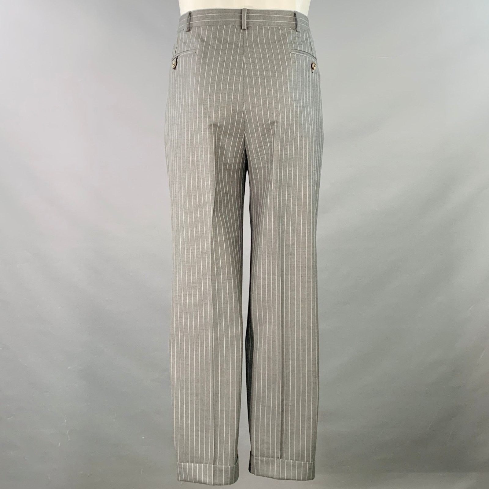 Ralph Lauren RALPH LAUREN Regular Grey Stripe Wool Notch Lapel Suit Size 40R - 5 Thumbnail