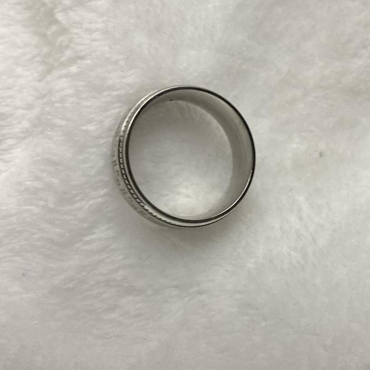 Ring Of Fire Silver Ancient Greek key Tungsten Ring Size ONE SIZE - 8 Thumbnail