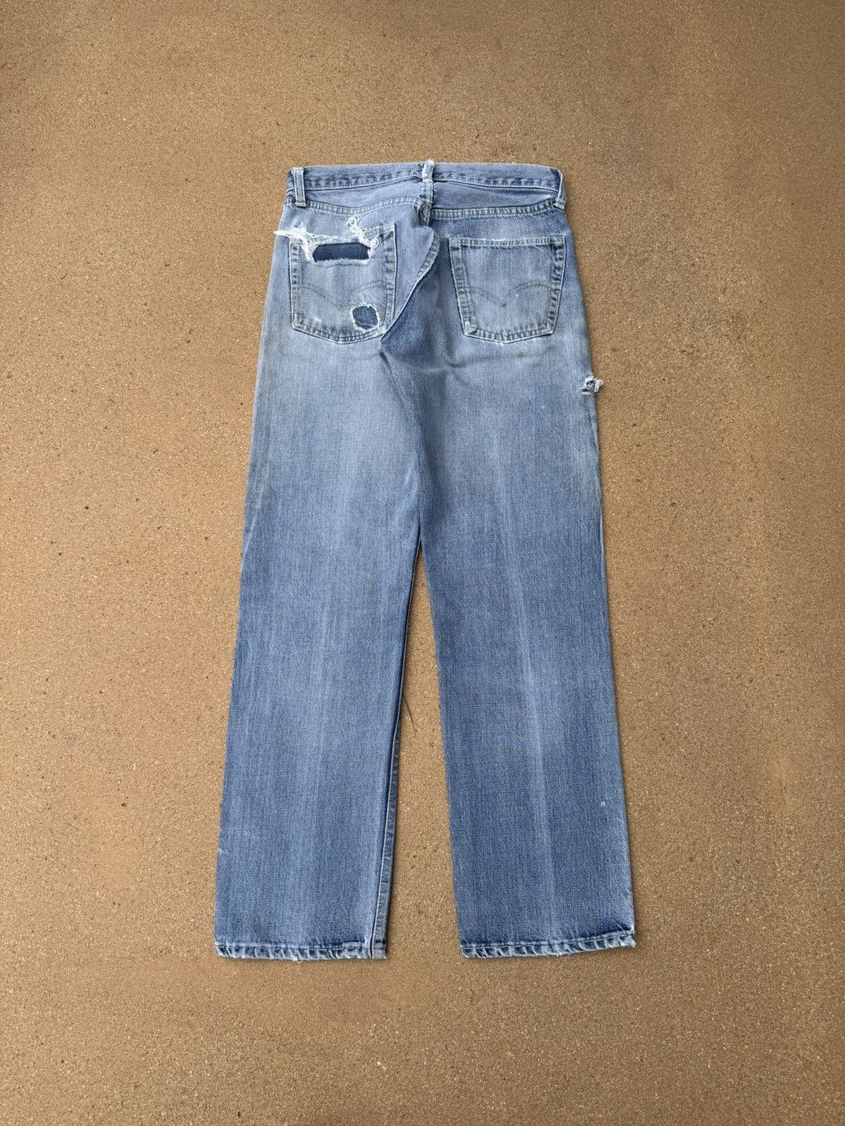 Levi's × Vintage Vtg 70’s Levis 501xx Redline Selvedge Distressed Jeans 29x28 Size US 29 - 2 Thumbnail