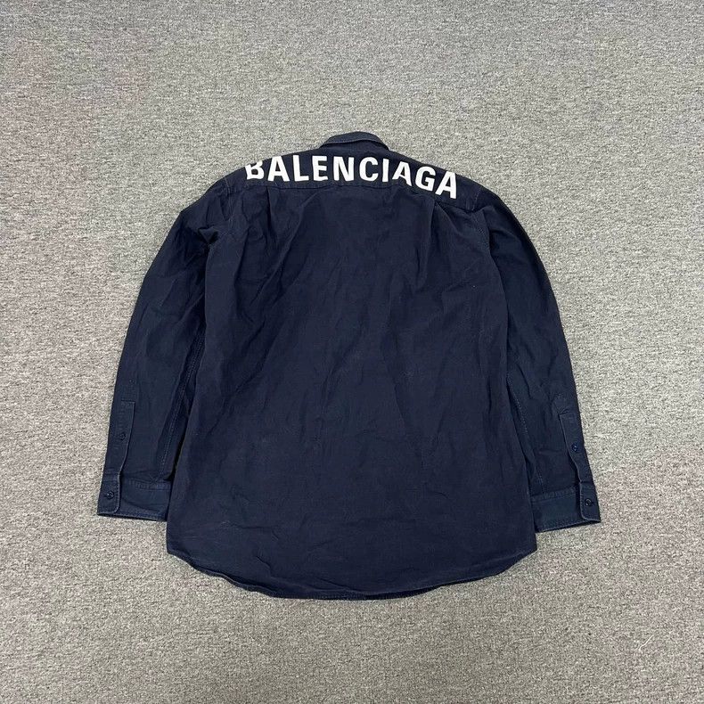 Balenciaga Balenciaga size 37 Washed Old Shirt with Big Logo on the Ba Size US M / EU 48-50 / 2 - 2 Thumbnail