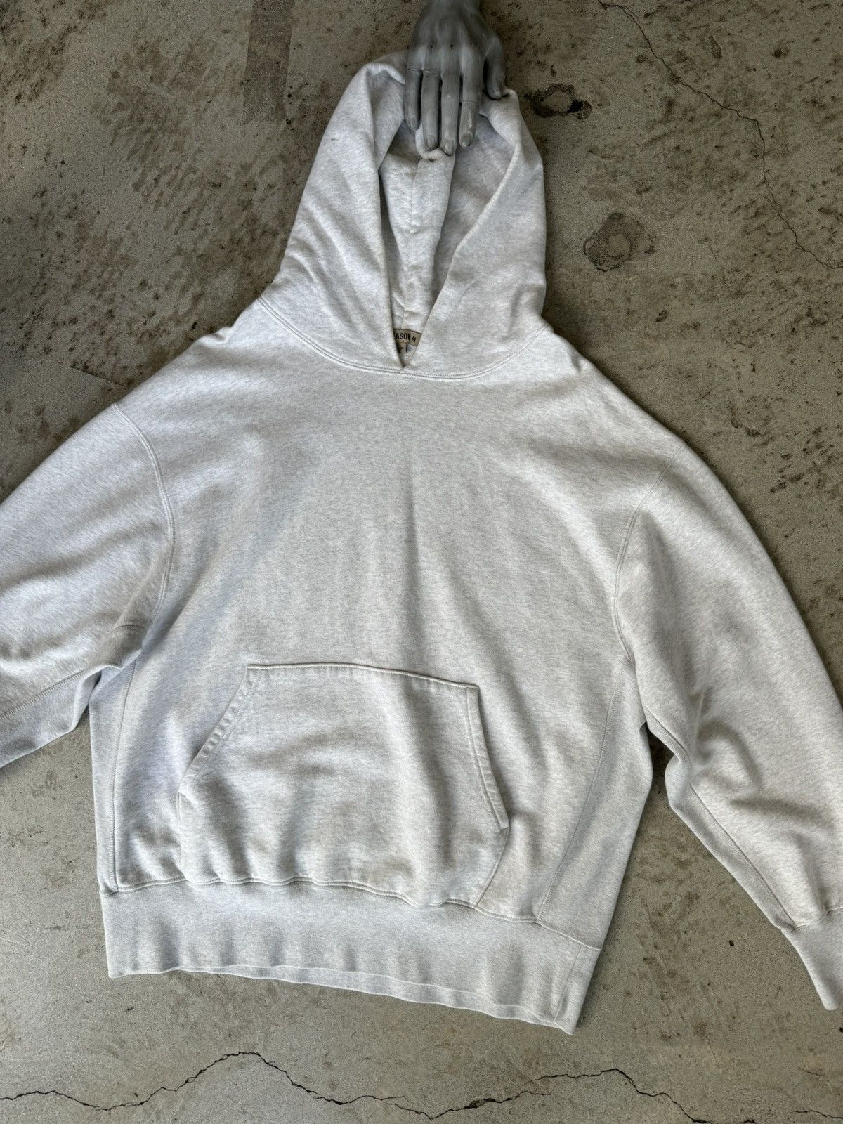 Yeezy Season YEEZY SEASON OVERSIZED HEATHER GREY ESSENTIALS HOODIE ...