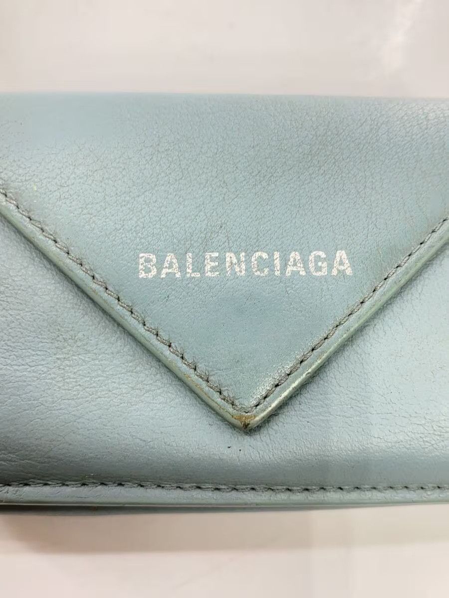 Balenciaga Balenciaga Leather Tri-Fold Wallet Blue Size ONE SIZE - 4 Thumbnail