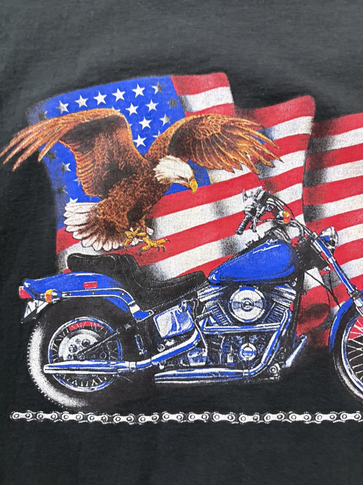Harley Davidson 90’s Harley Davidson American Flag Vintage Tee Size US XL / EU 56 / 4 - 3 Thumbnail