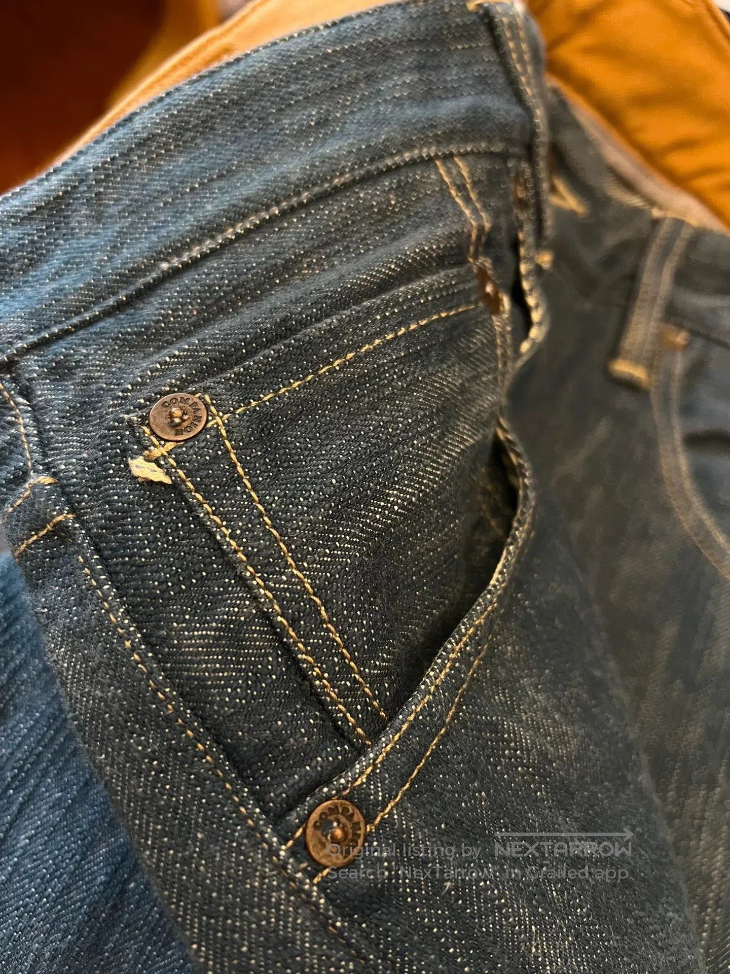 Companion Denim Companion Jan04KN Slubby Green Slim Straight Jeans. Size US 33 - 7 Thumbnail