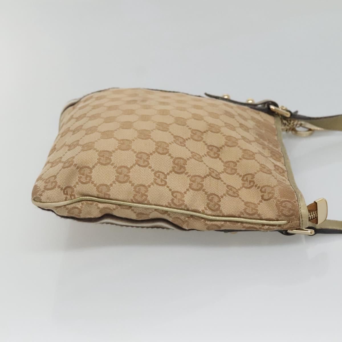 Gucci GUCCI GG Canvas Sherry Line Shoulder Bag Beige Black Size ONE SIZE - 4 Thumbnail
