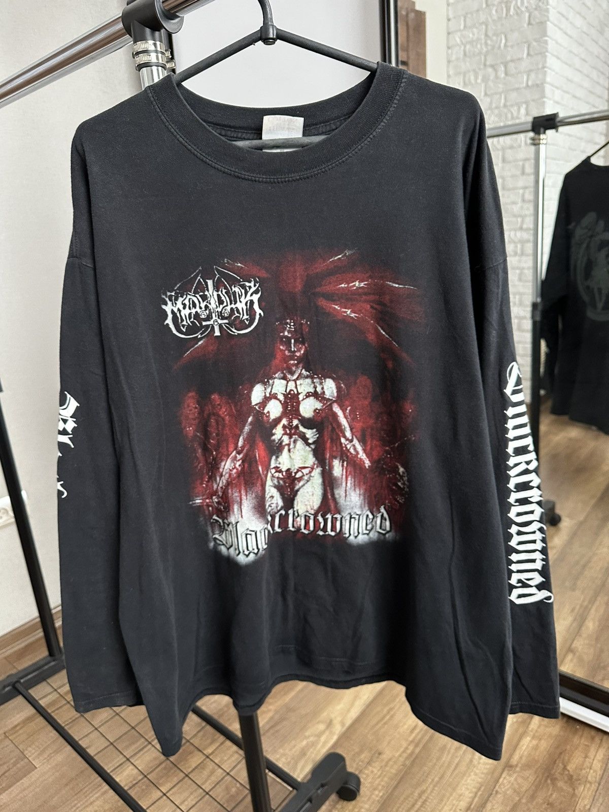 Band Tees 2002 Marduk Blackcrowned Long Sleeve T-Shirt Vintage Band Size US XL / EU 56 / 4 - 3 Thumbnail