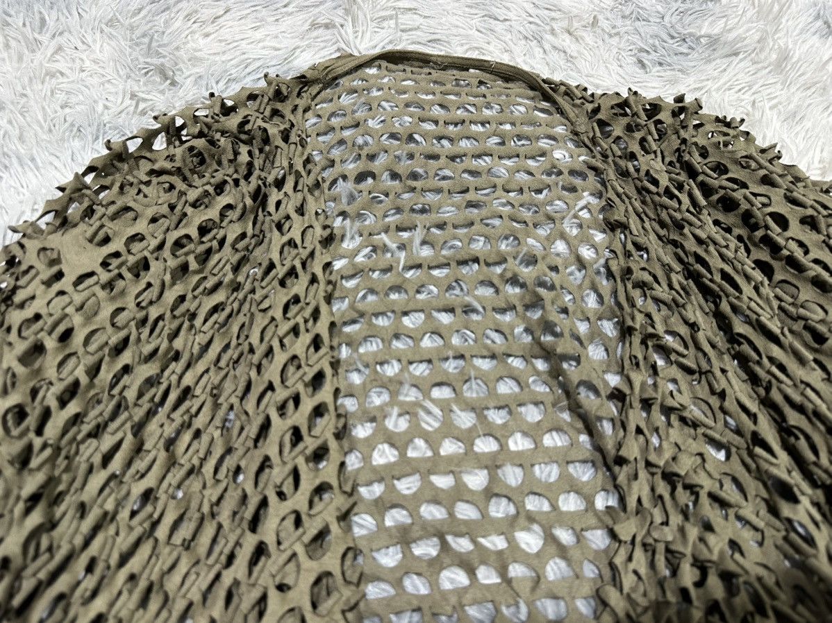 Japanese Brand 🔥Y2K Japanese Asymmetric Laser Cut Mesh Suede Cardigan Size US M / EU 48-50 / 2 - 7 Thumbnail