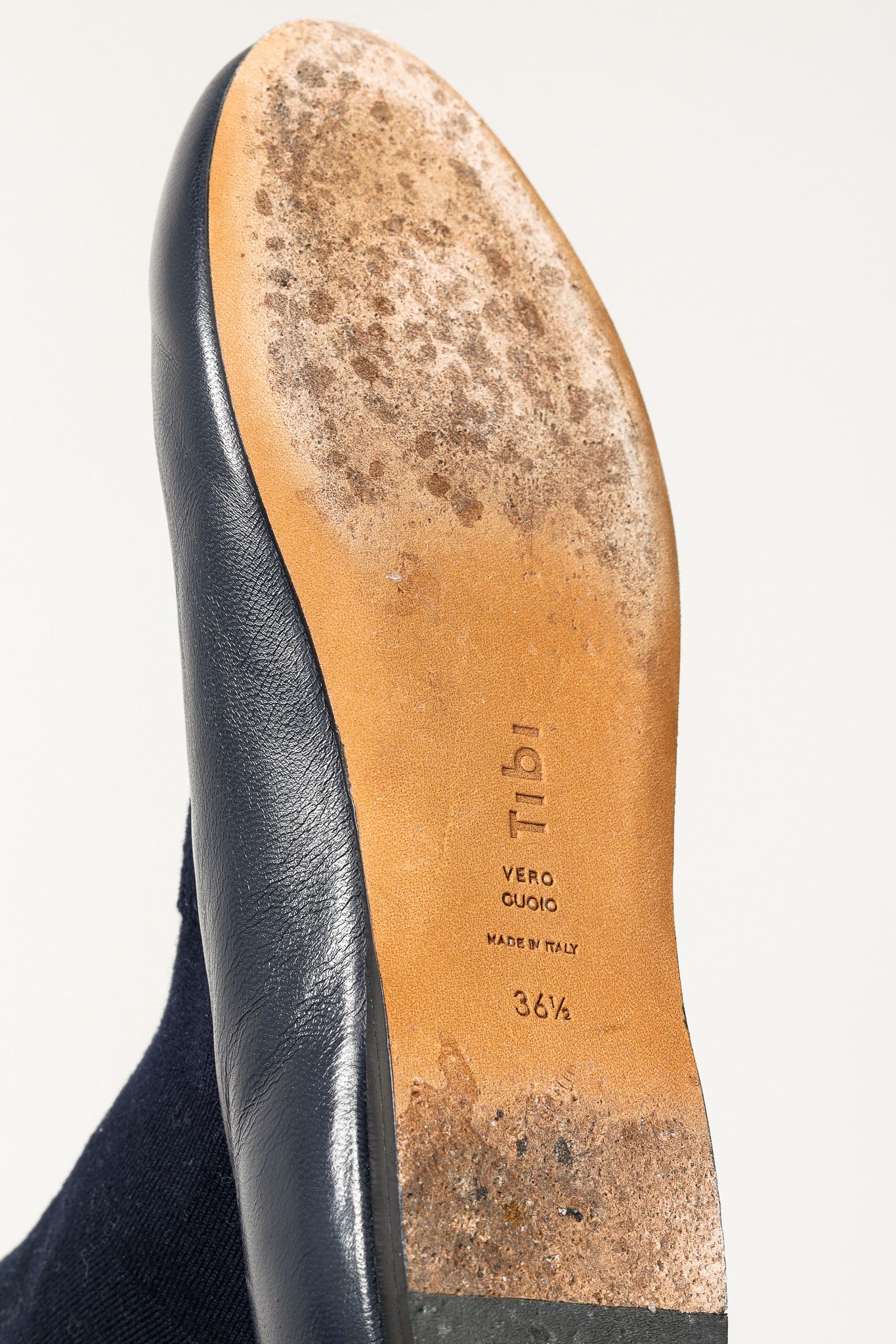 Tibi Tibi Borg Navy Leather Flat Sock Boots Size US 6 / IT 36 - 5 Thumbnail