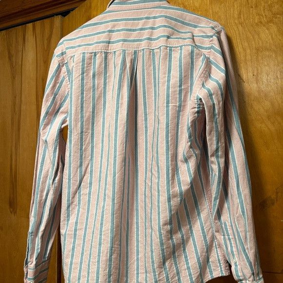 Armor-Lux Armor Lux Pink and Blue Striped Casual Button Down Shirt Size US M / EU 48-50 / 2 - 10 Thumbnail