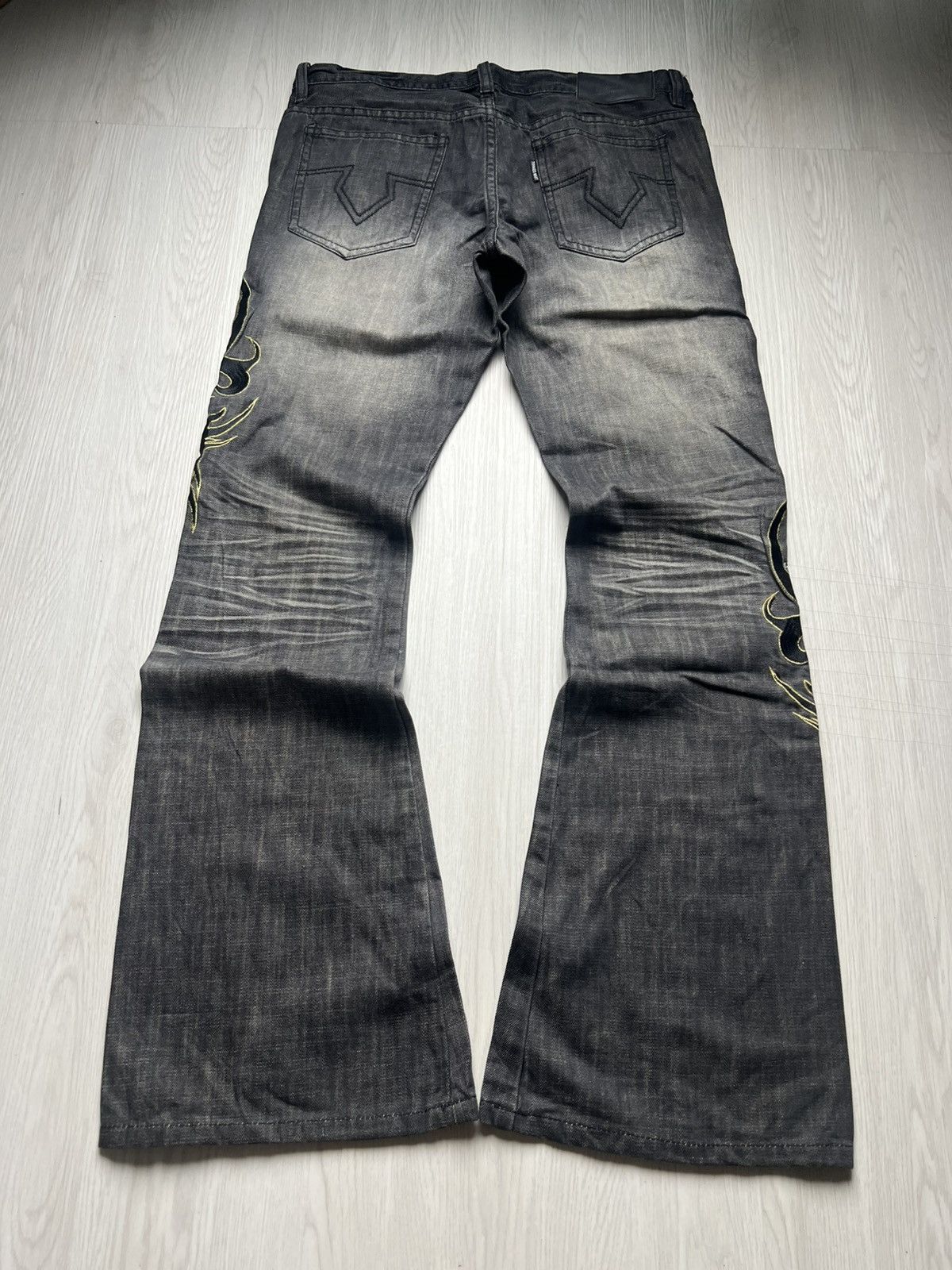 Tornado Mart Tornado Mart Tribal Swarovski Crystals Flared Pants Size US 32 / EU 48 - 2 Thumbnail