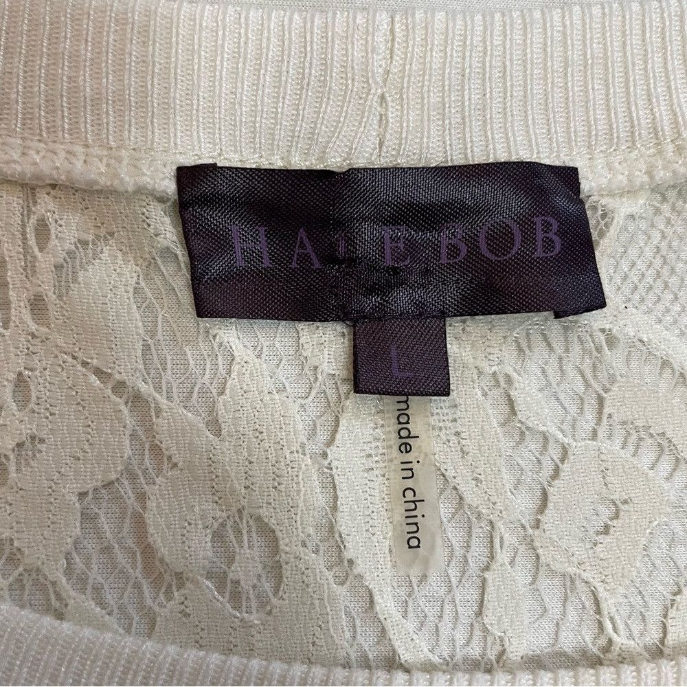 Other Hale Bob Ivory Mixed Media Lace Knit Long Sleeve Sweater Si Size L / US 10 / IT 46 - 7 Thumbnail