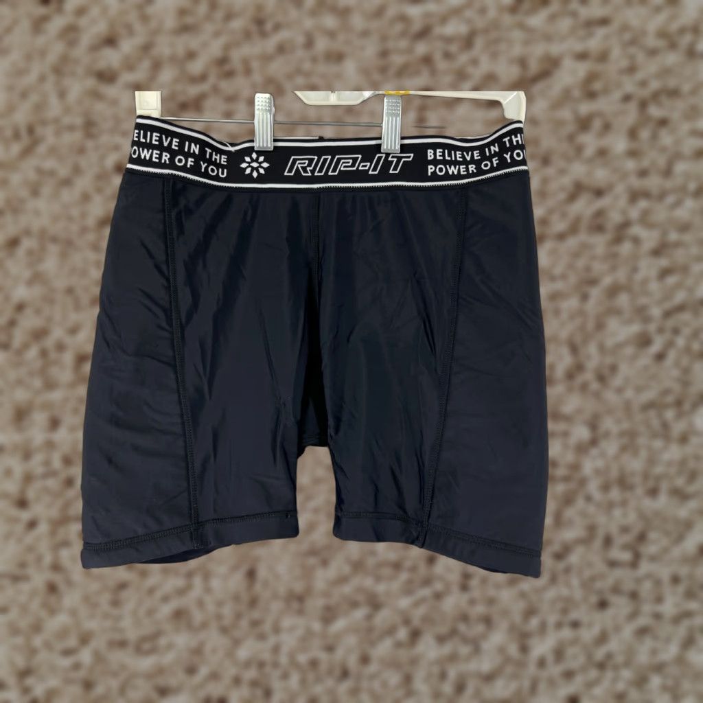 Vintage Rip-It Compression Shorts Adult 32 Black Polyester Spandex Blend Gym Workout Size US 32 / EU 48 - 1 Thumbnail