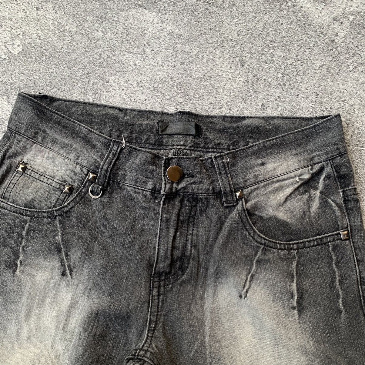 If Six Was Nine Black Baccara Multizipper Distressed bondage Flare Jeans Size US 30 / EU 46 - 7 Thumbnail