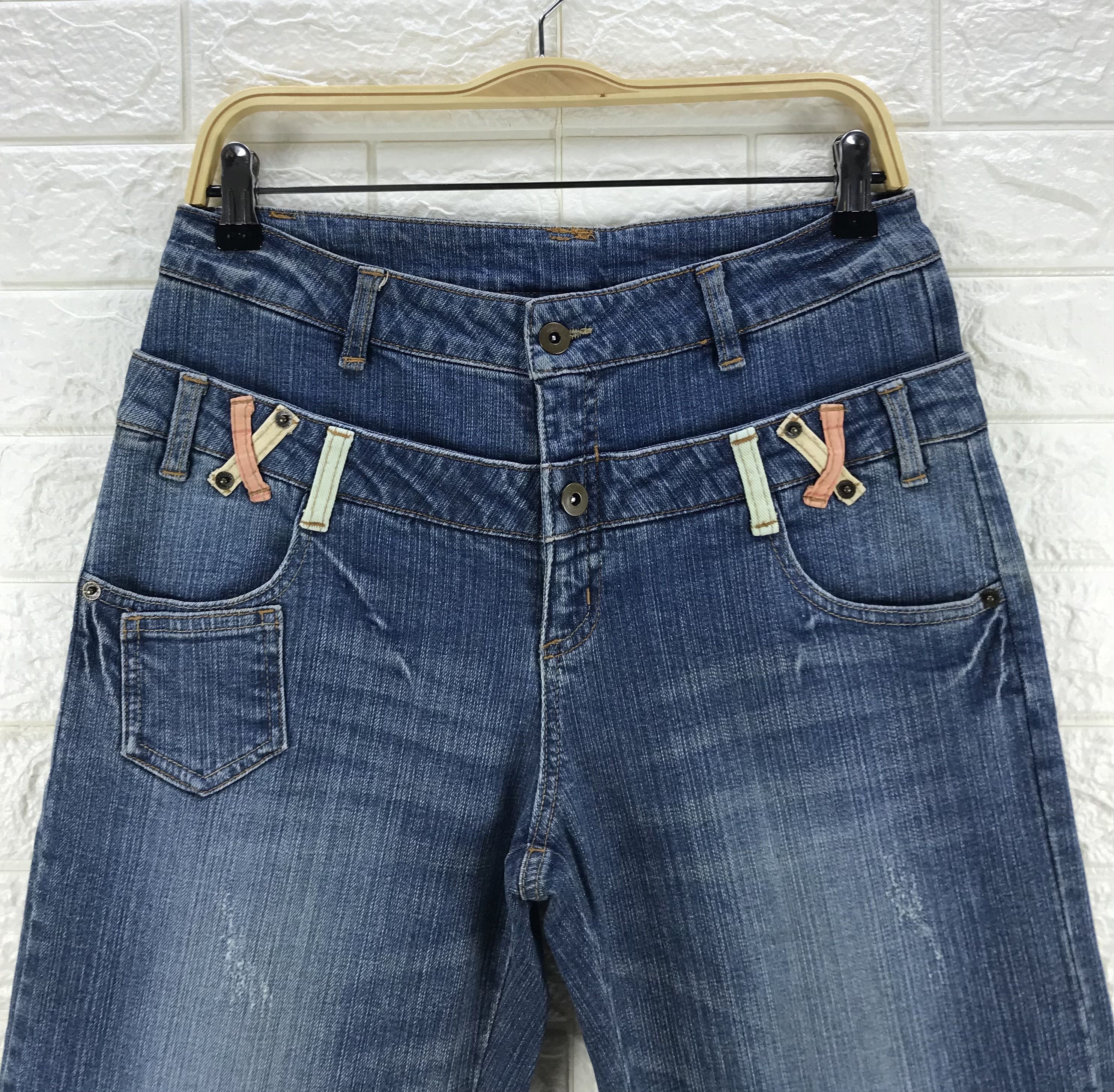 Japanese Brand Vintage Flare Japanese Double Waist Jeans Bell Bottoms Denim Size US 31 - 2 Thumbnail