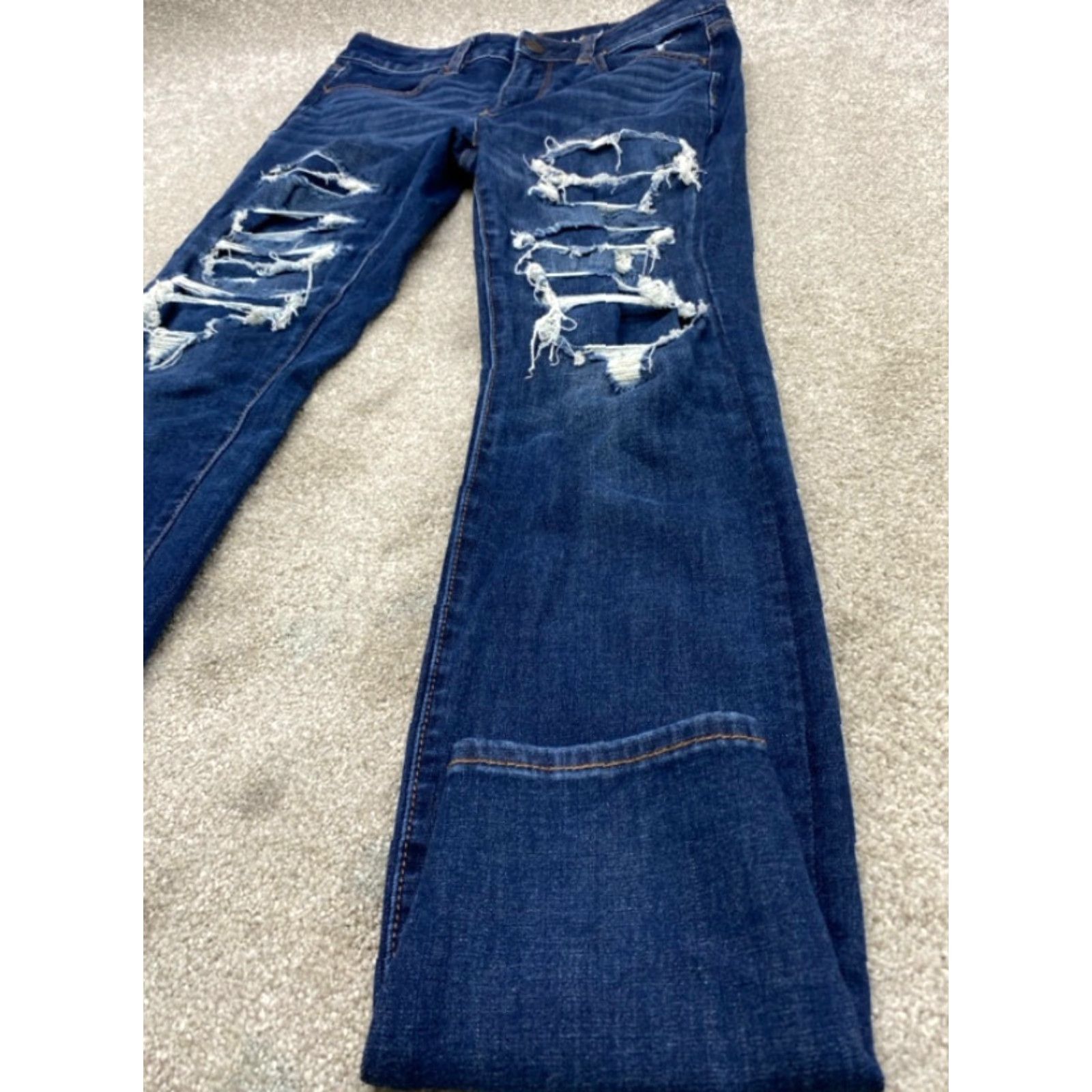 American Eagle Outfitters VINTAGE American Eagle Next Level Jeans Womens 6 Long Denim Blue High Rise Jegging Size 28" / US 6 / IT 42 - 4 Thumbnail