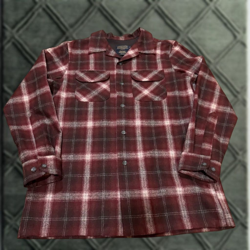 Pendleton VTG Pendleton Board Shirt Wool Medium Grey Shadow Plaid USA Button-Up Collared Long Sleeve Mens M Size US M / EU 48-50 / 2 - 1 Thumbnail
