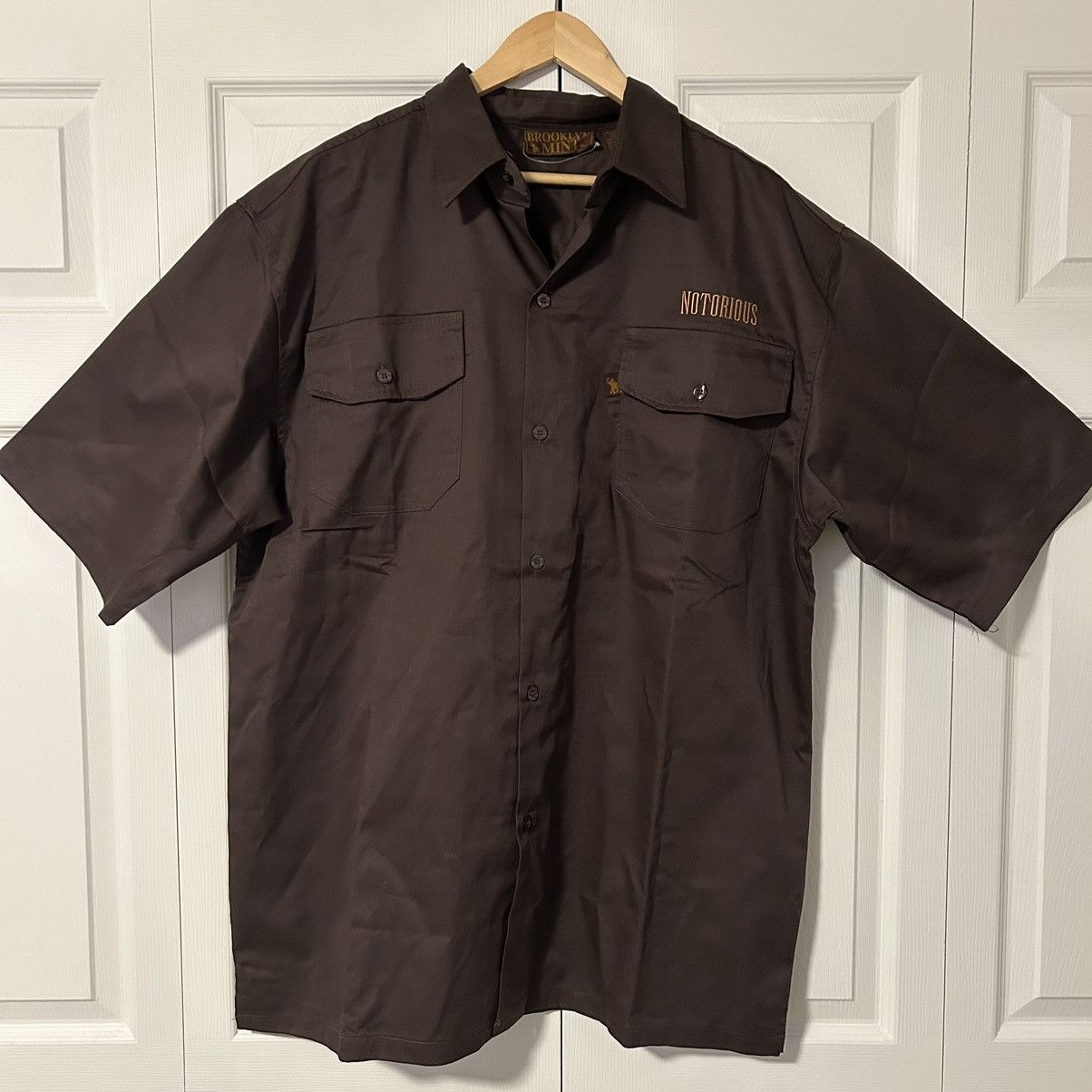 image of Brooklyn Mint x Vintage Biggie Utility Shirt in Brown, Men's (Size 2XL)