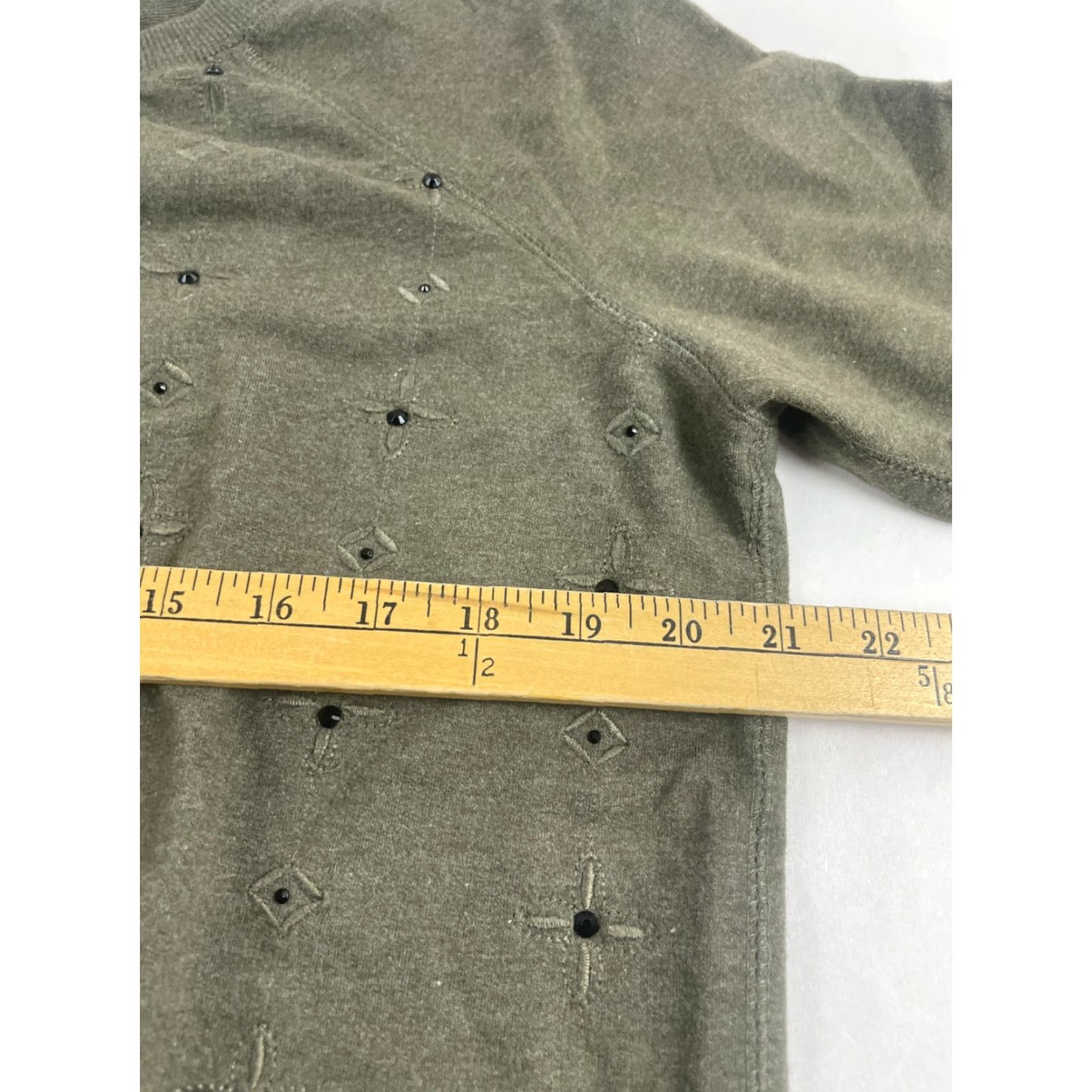 Vintage VINTAGE Relativity Sweater Womens Large Green Jeweled Pullover Size L / US 10 / IT 46 - 3 Thumbnail