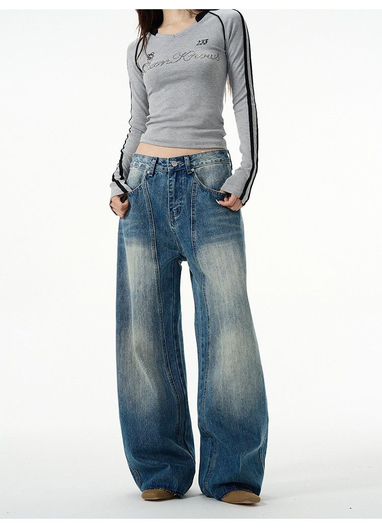 Japanese Brand × Jean Men's American retro washed scimitar jeans Size US 32 / EU 48 - 1 Thumbnail