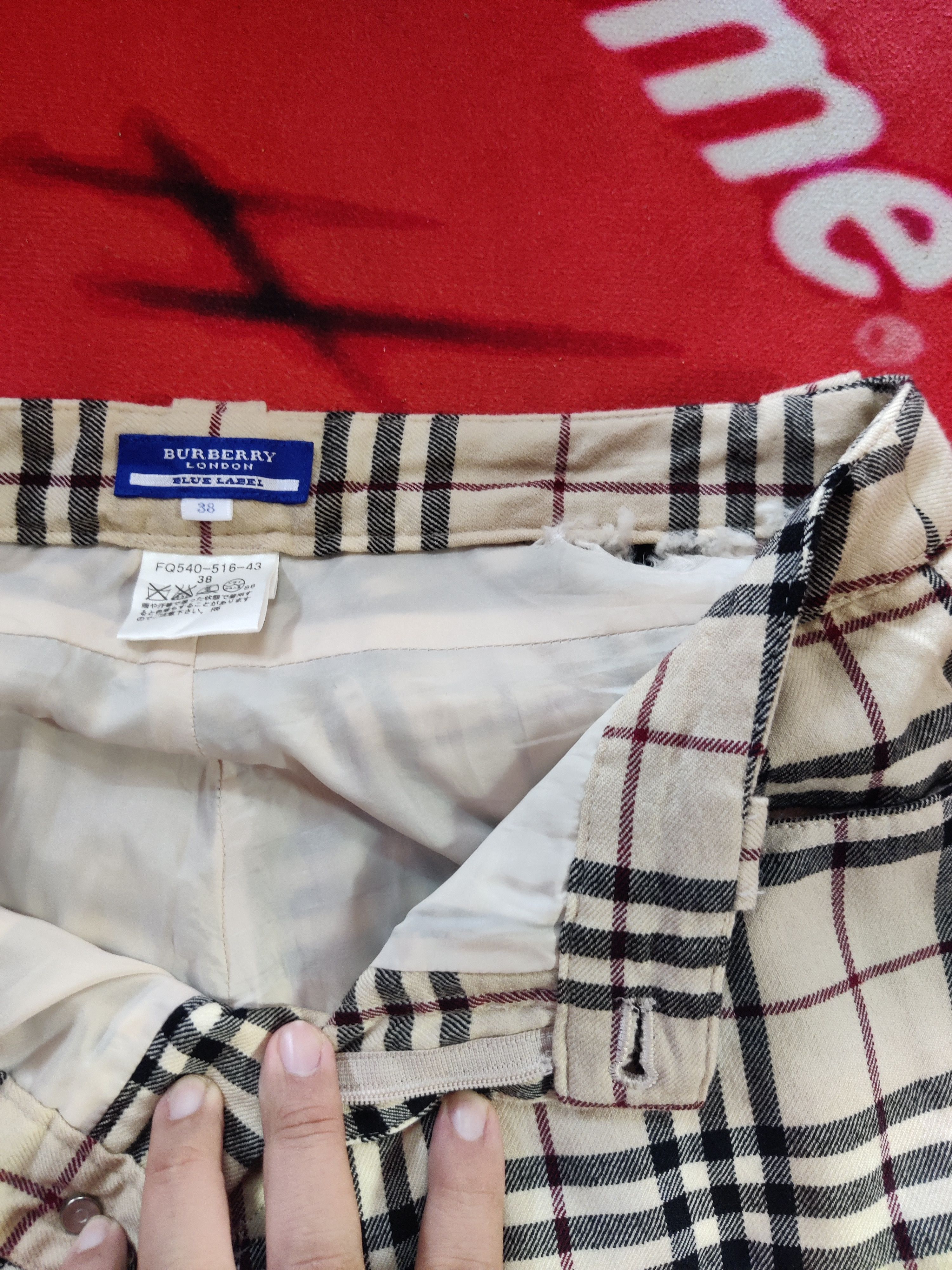 Other Vintage Distressed Burberry London Nova Check Wool Pants Size 28" / US 6 / IT 42 - 10 Thumbnail