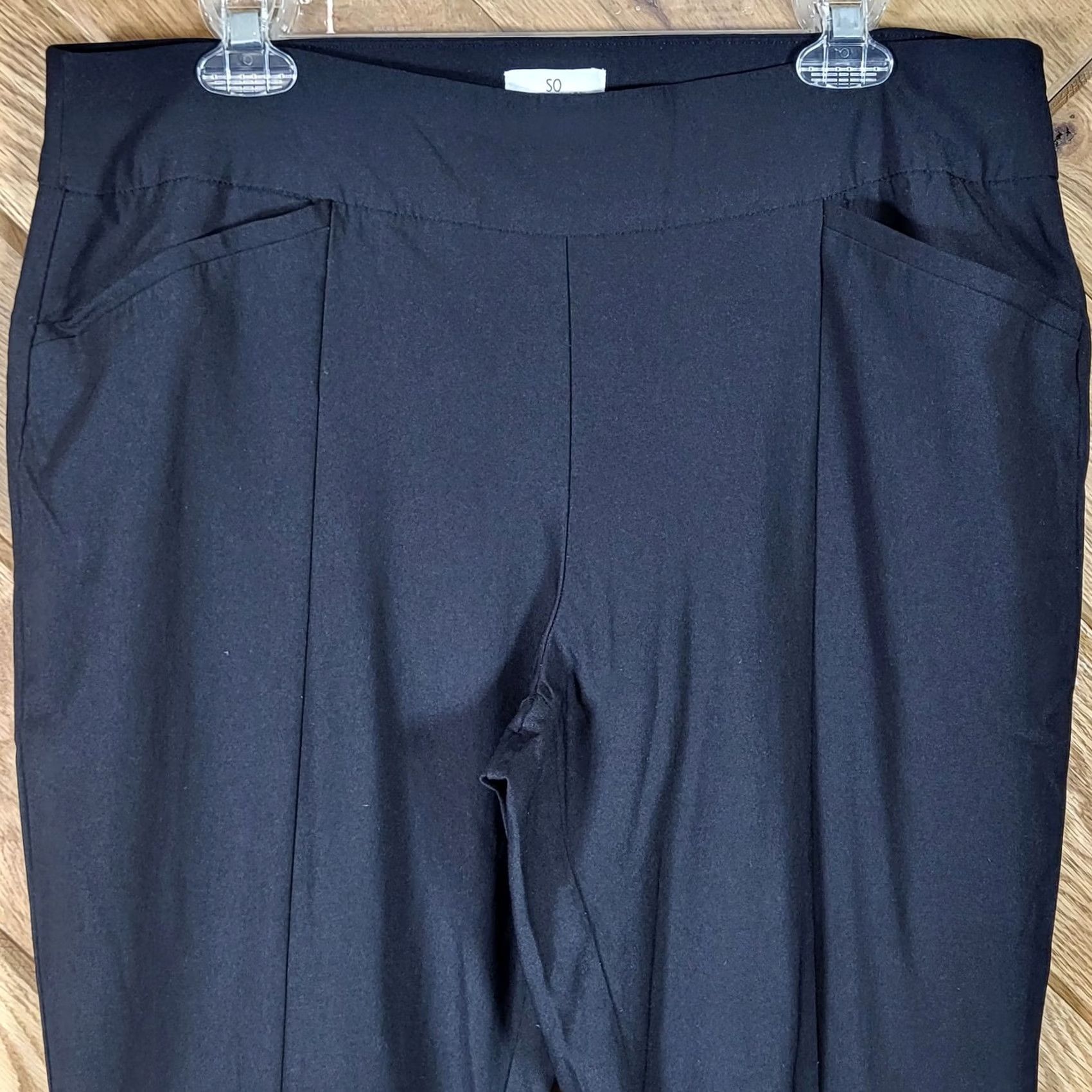 Vintage Chicos Pants Black Slimming Pull On Pockets Size 2 (10) Regular Womens Size 32" / US 10 / IT 46 - 2 Thumbnail