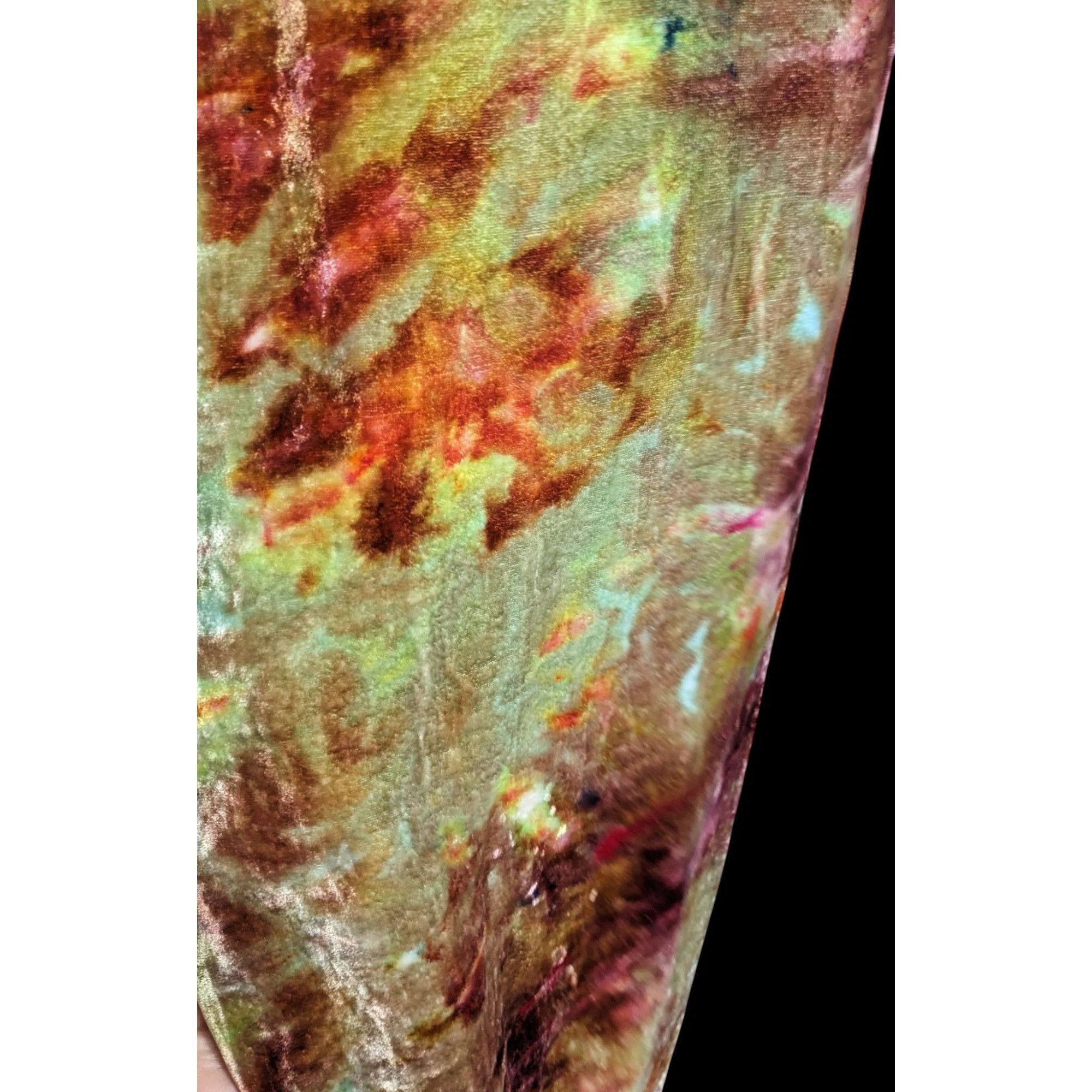 Other Vintage Bohemian Retro Hippie Velvet Tie-Dye Scarf With Frin Size ONE SIZE - 4 Thumbnail