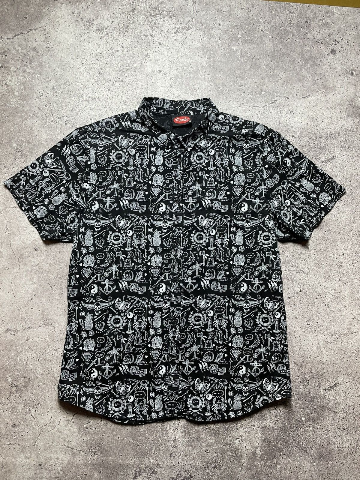 Mambo RARE Mambo Crazy Hawaiian Black Monogram Shirt Size US L / EU 52-54 / 3 - 1 Thumbnail