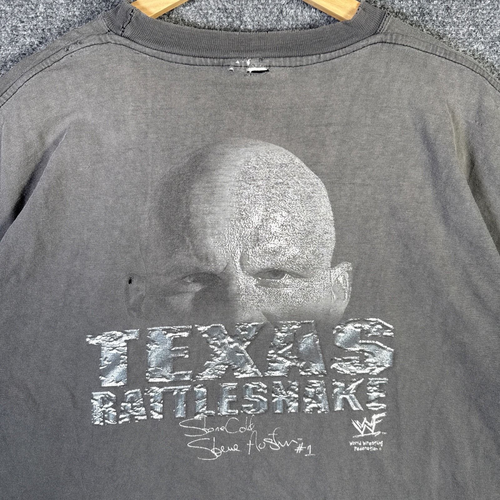 WWF Vintage Stone Cold Austin Shirt XL Black 90s Rattle Snake Size US XL / EU 56 / 4 - 2 Thumbnail