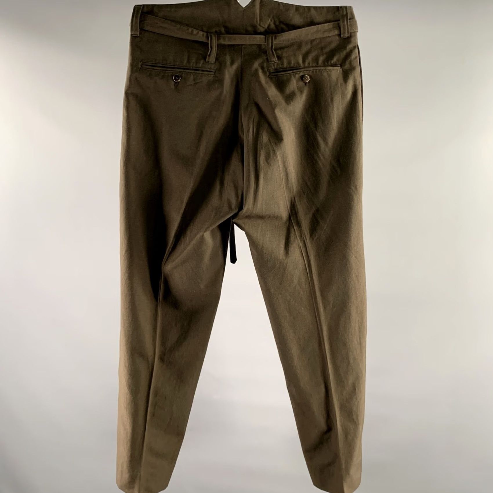 Visvim VISVIM Size L Brown Olive Wool Blend Pleated Belted Pants Mens Size US 33 - 3 Thumbnail
