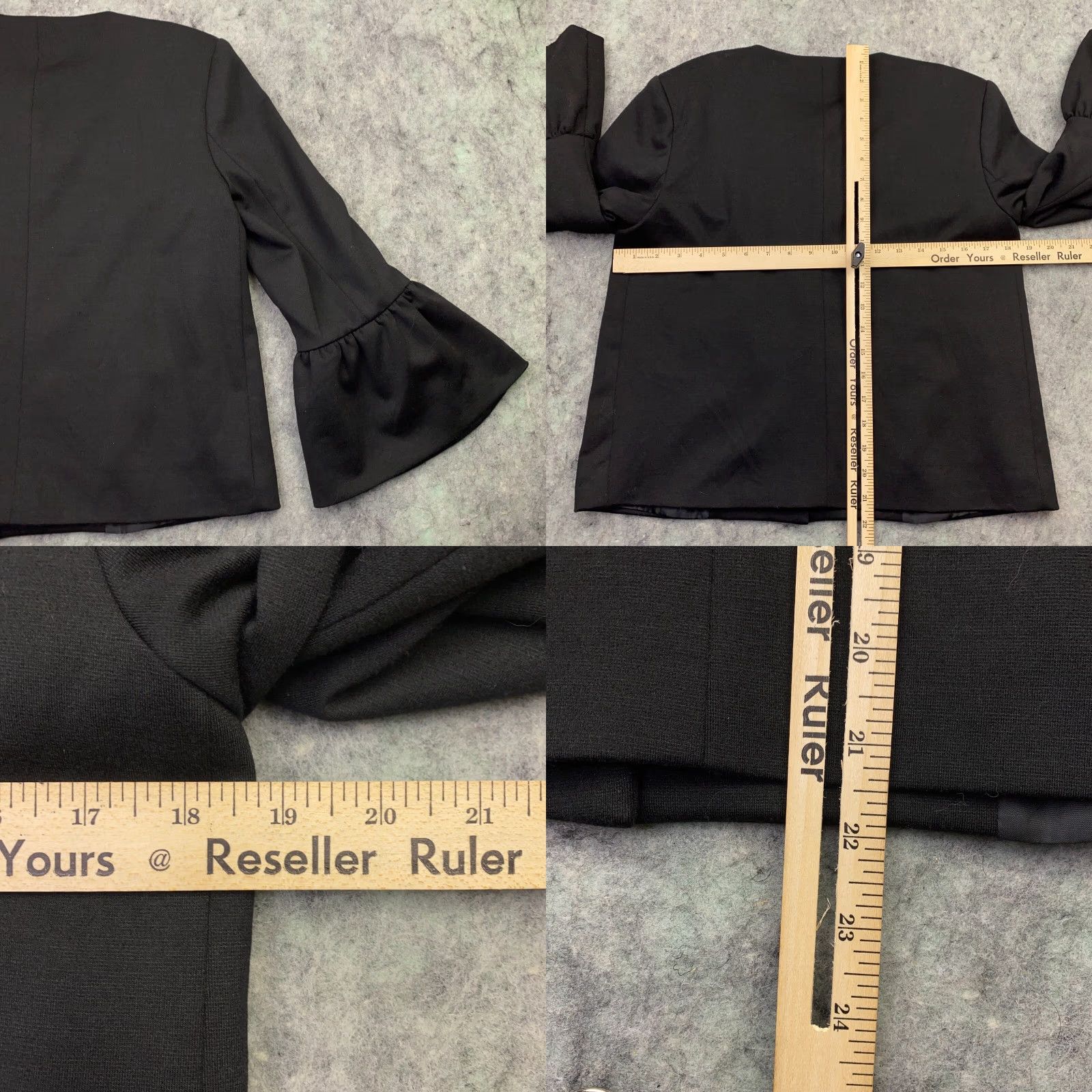 Vintage Jules & Leopold Womens Jacket Small Black Open Front Casual Blazer Coat Stretch Button Size S / US 4 / IT 40 - 8 Thumbnail