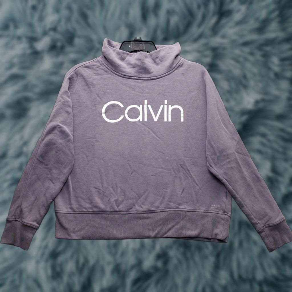 Calvin Klein Calvin Klein Womens Performance Sweatshirt M Purple Fleece Lined Cowl Neck Long Sleeve Raglan/Pullover Size M / US 6-8 / IT 42-44 - 1 Thumbnail
