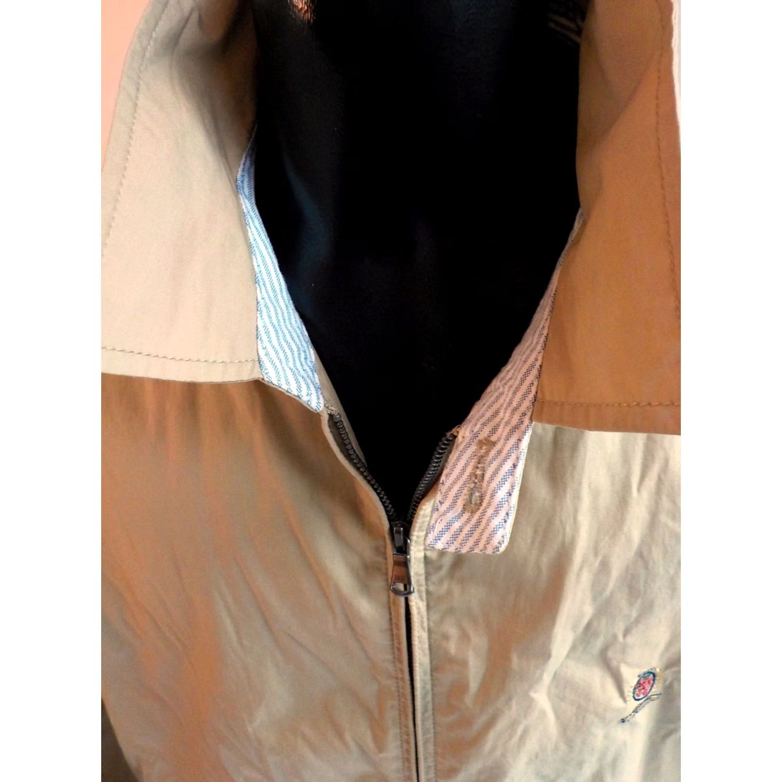 Tommy Hilfiger TOMMY HILFIGER Zipper Front Jacket Khaki 100% Cotton Crest on Chest SZ XL Mens Windbreaker Size US XL / EU 56 / 4 - 5 Thumbnail