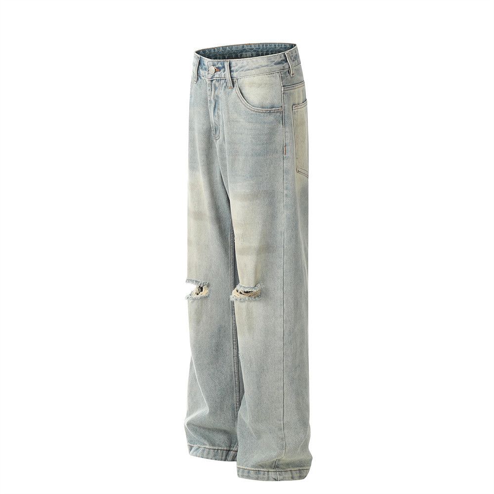 Japanese Brand × Jean American washed men's hip-hop street ripped jeans Size US 32 / EU 48 - 2 Thumbnail