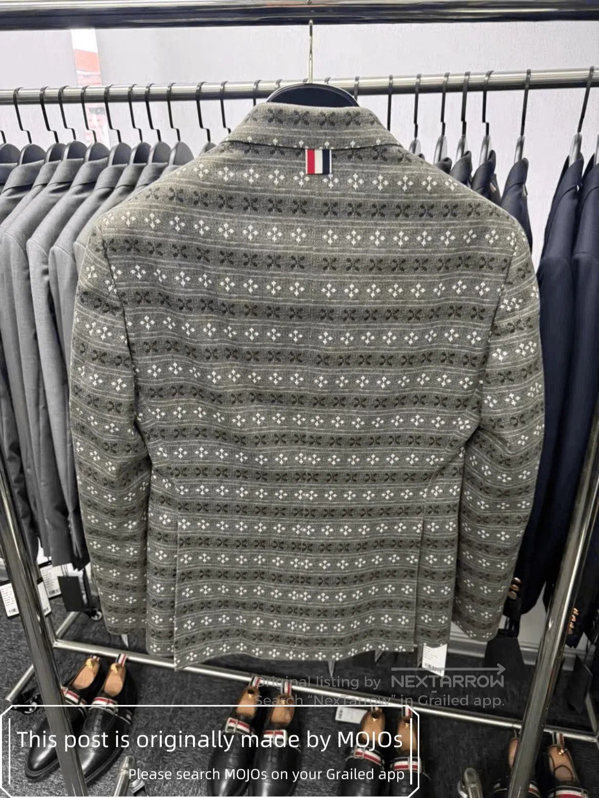 Thom Browne Sz 0 Thom Browne Gray Ethical Pattern Blazer Jacket. Size US XS / EU 42 / 0 - 2 Thumbnail