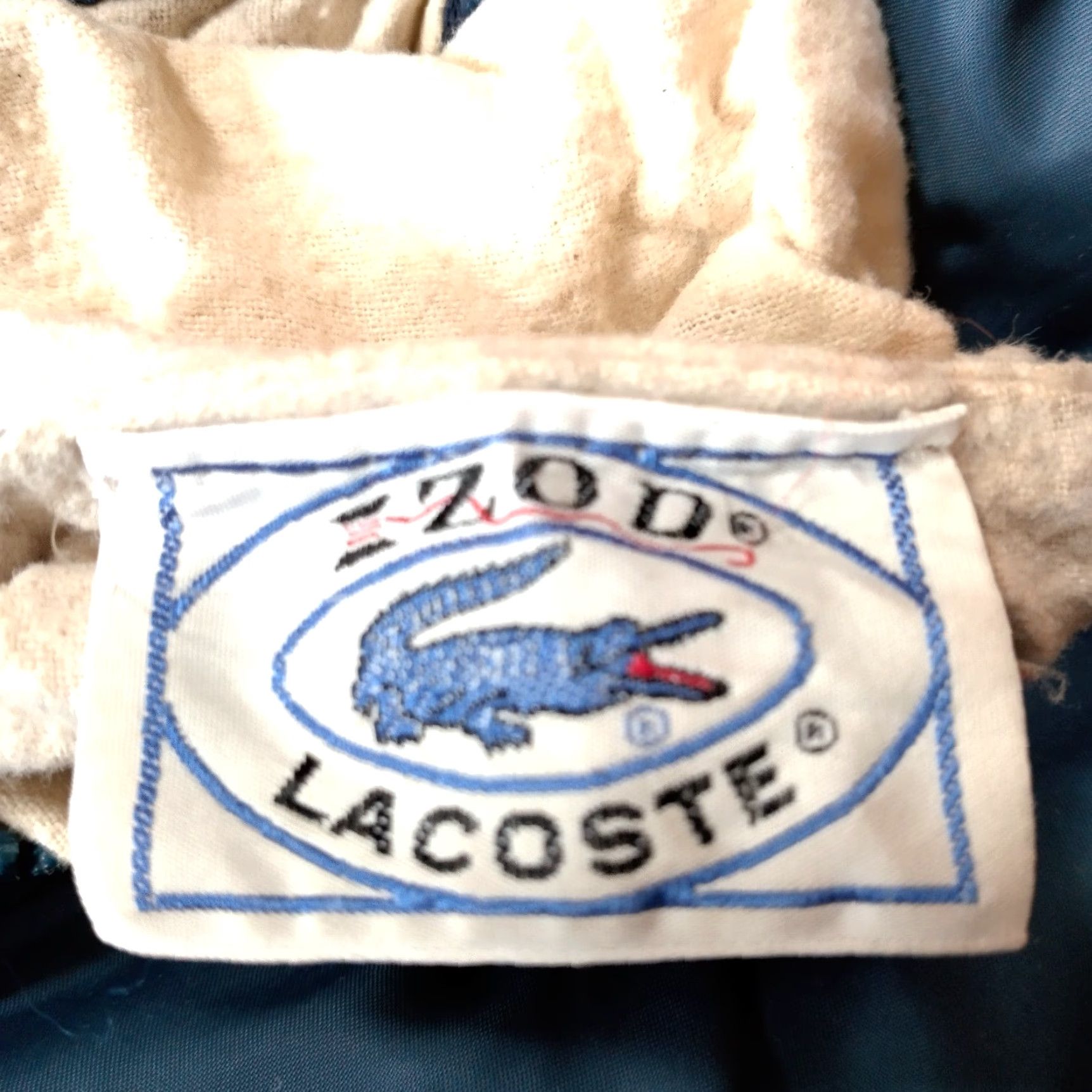 VINTAGE Izod Lacoste Reversible Sweater Jacket Men L Blue Grandpa