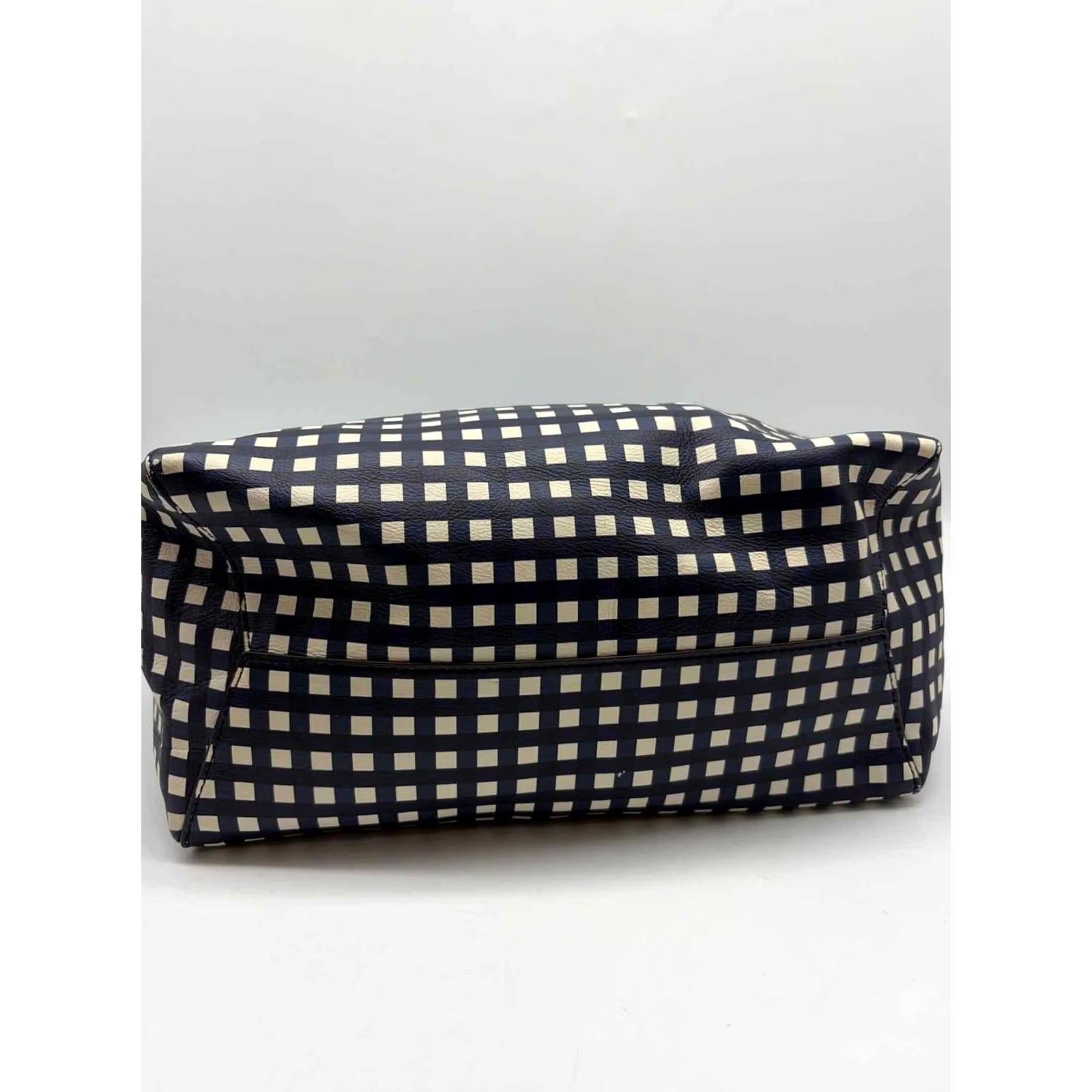 Tory Burch Tory Burch Navy Checkered Print Tote Bag Size ONE SIZE - 5 Thumbnail