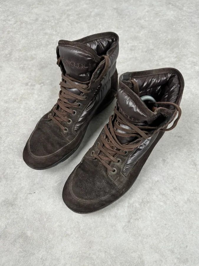 Moncler Moncler Brown Suede Puffer Lace-Up Hiking Boots Size US 8 / EU 41 - 4 Thumbnail