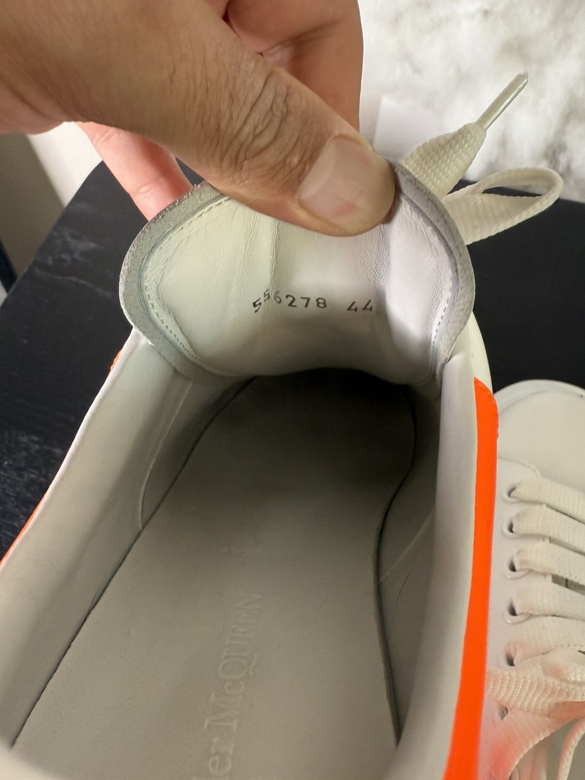 Alexander McQueen Alexander Mcqueen Men's White And Orange Oversized Sneakers Size US 11 / EU 44 - 6 Thumbnail