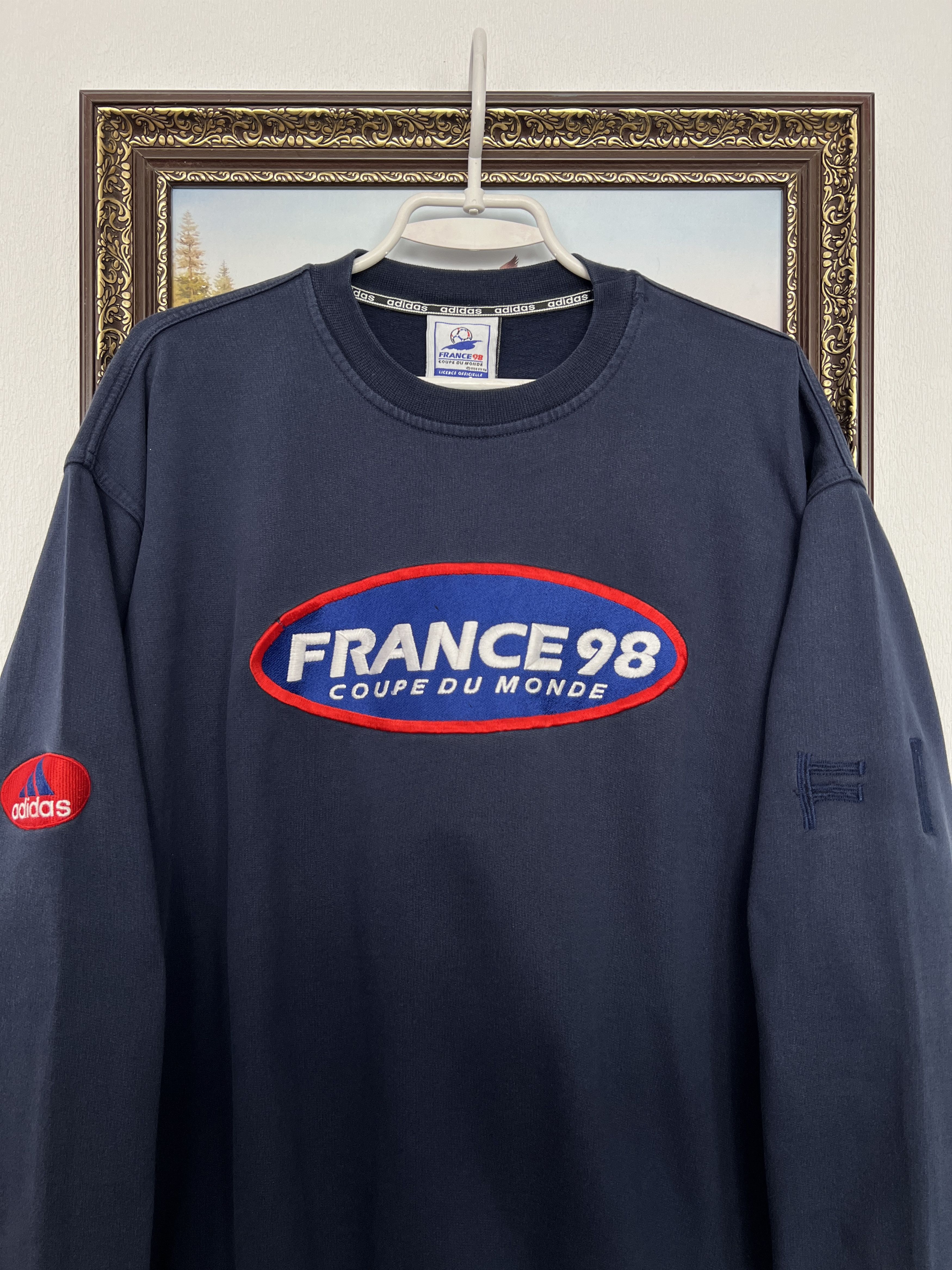 Adidas Vintage 90's Adidas France World Cup Sweatshirt Size US S / EU 44-46 / 1 - 2 Thumbnail