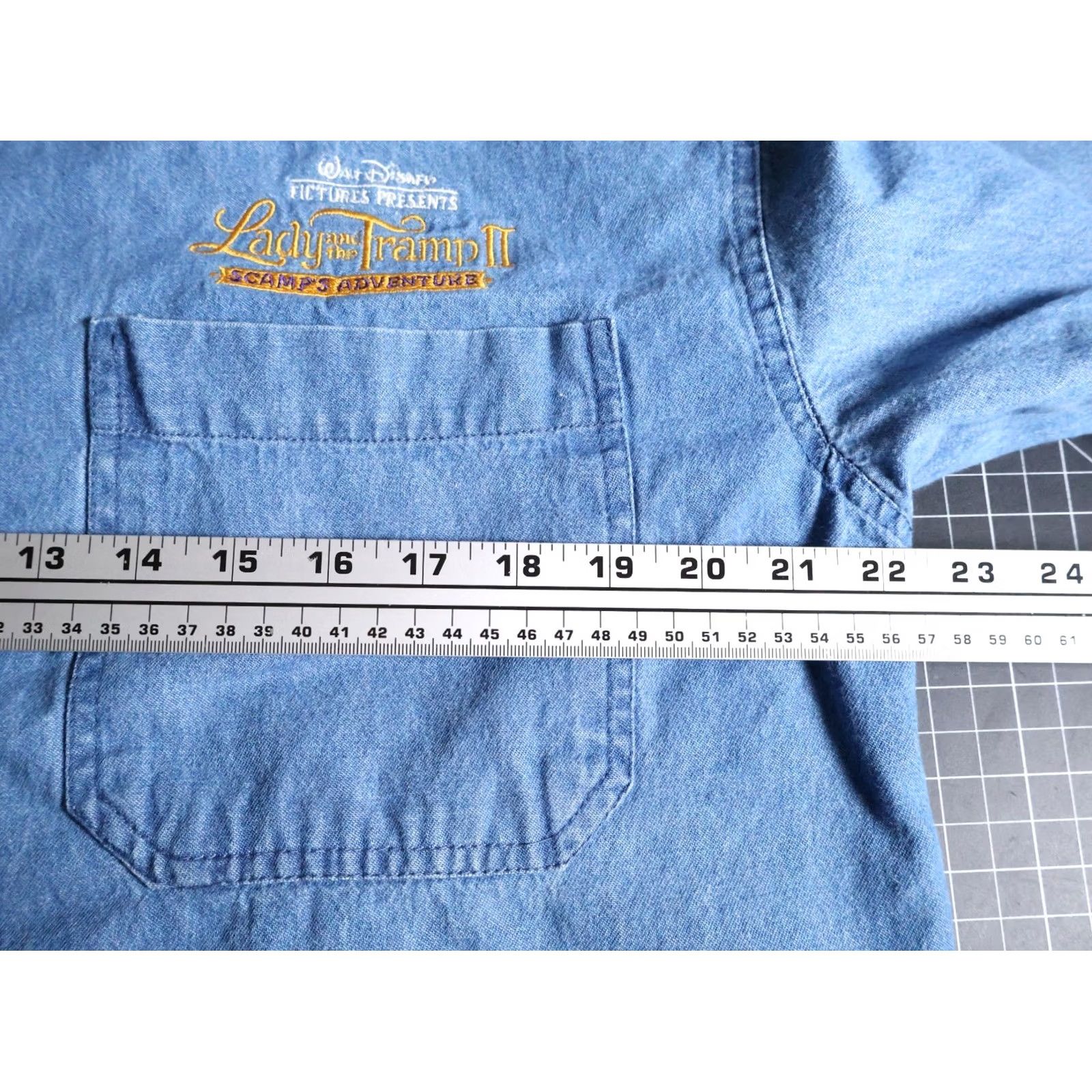 Disney VINTAGE Disney Lady & The Tramp II Denim Shirt Men’s Large Blue 2001 Promo VTG Y2K Size US L / EU 52-54 / 3 - 5 Thumbnail