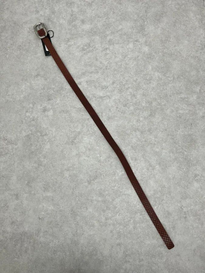 Just Cavalli 2000s Cavalli Artisanal Metal Buckle Brown Leather Belt Size ONE SIZE - 8 Thumbnail