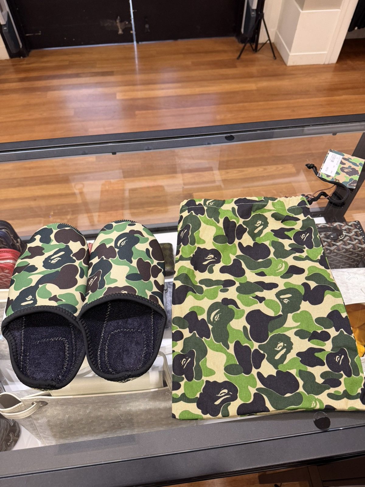 Bape Bape ABC Slippers & Pouch Set - Green Camo Size US 7 / EU 40 - 5 Thumbnail