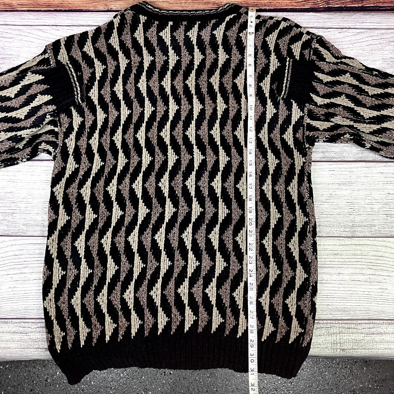 Croft & Barrow × Vintage Vintage 1990s Croft & Barrow Striped Rayon Sweater Size US L / EU 52-54 / 3 - 6 Thumbnail