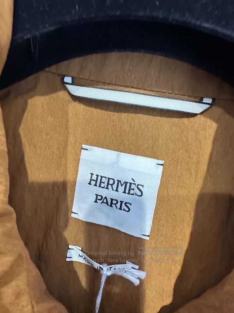 Hermes Hermes 26 Spring/Summer Caramel Color Trench Coat Size XXS / US 00 / IT 34 - 3 Thumbnail