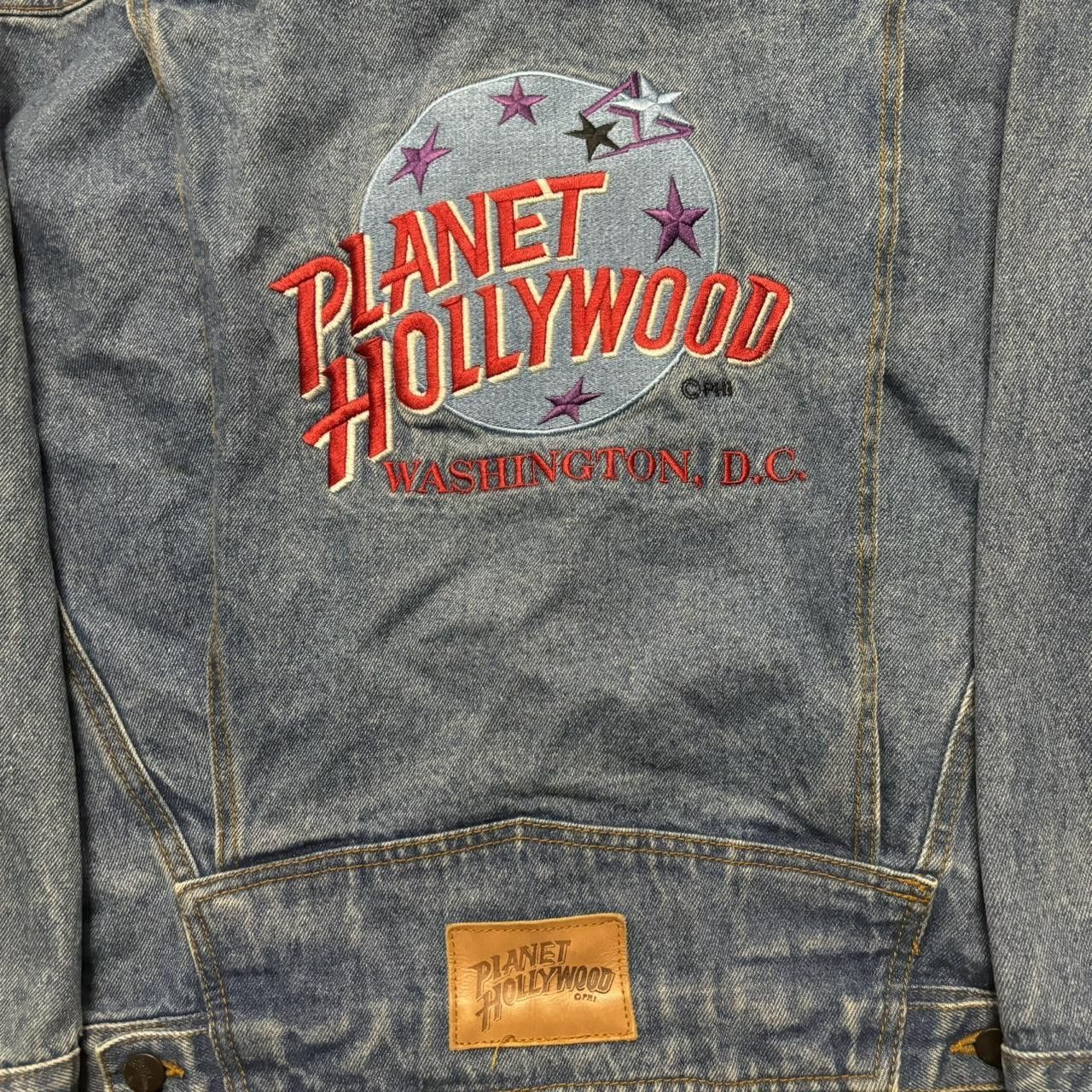 Planet Hollywood × Vintage Crazy Vintage 90s Planet Hollywood Embroidered Denim Jean Jacket! Size US M / EU 48-50 / 2 - 6 Thumbnail