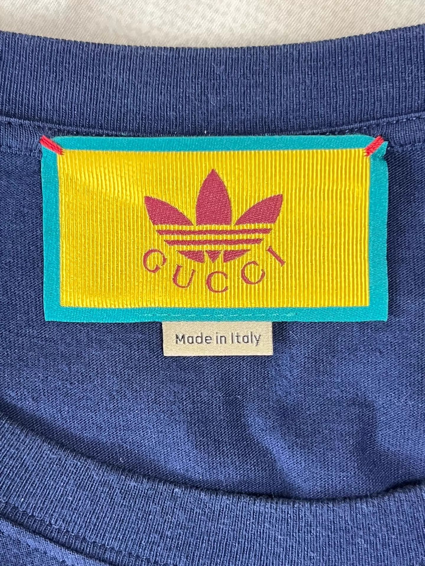 Gucci Gucci x Adidas Trefoil & GUCCI Blue XXL Short Tee Size US XXL / EU 58 / 5 - 6 Thumbnail