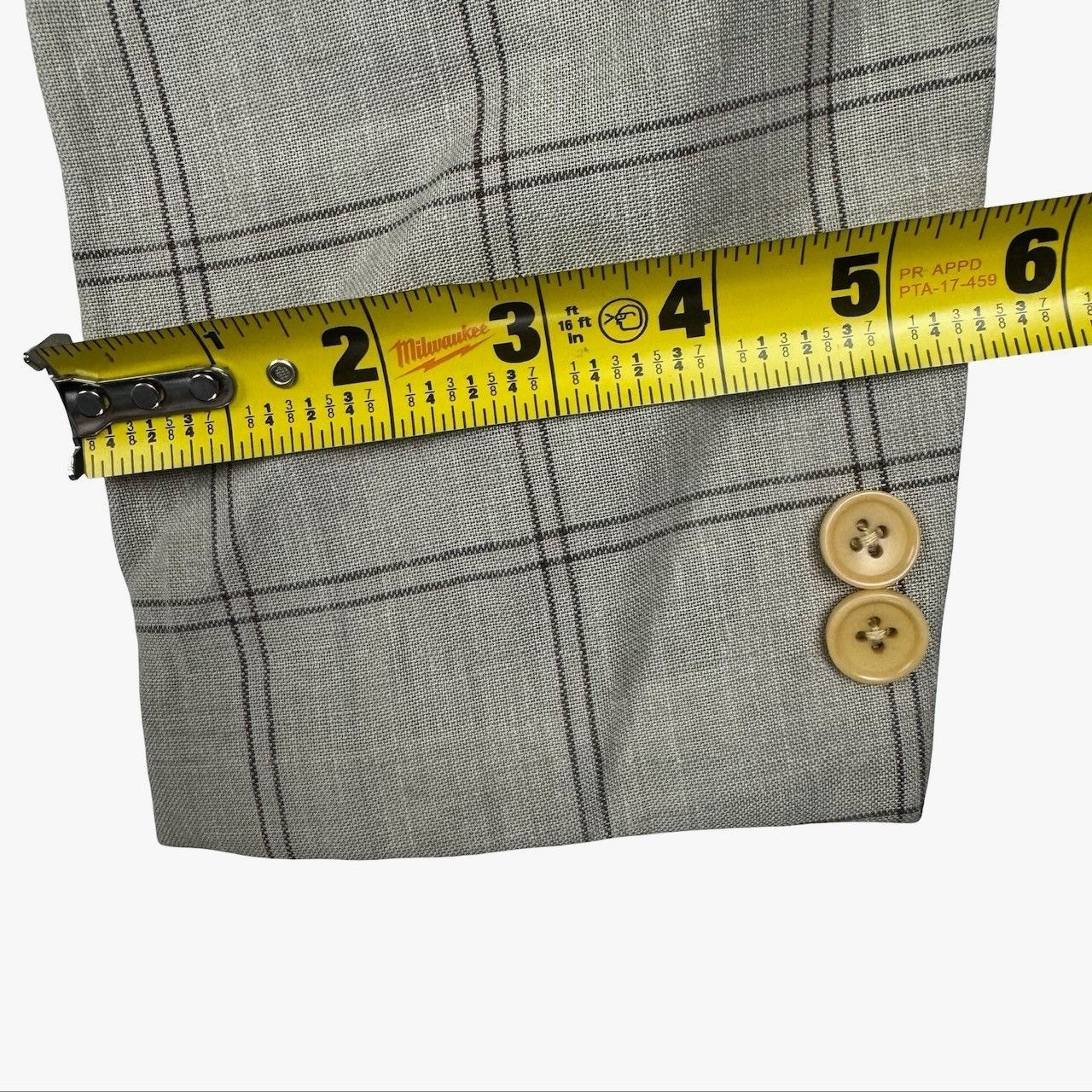 Other StudioSuits Bespoke Men's 2-Button Linen Blazer Beige Plaid Size 38L - 12 Thumbnail