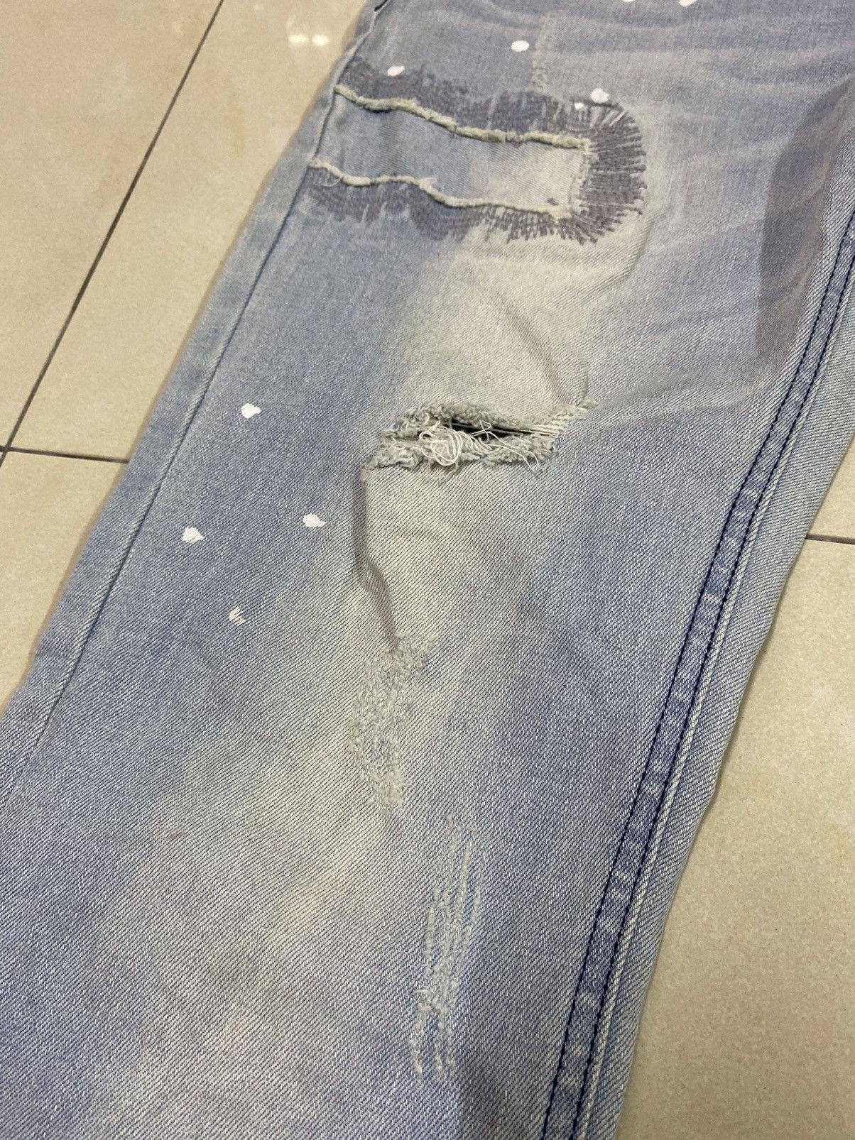 Japanese Brand × Le Grande Bleu (L.G.B.) Distressed Ripped Cavari A Denim Size US 29 - 5 Thumbnail