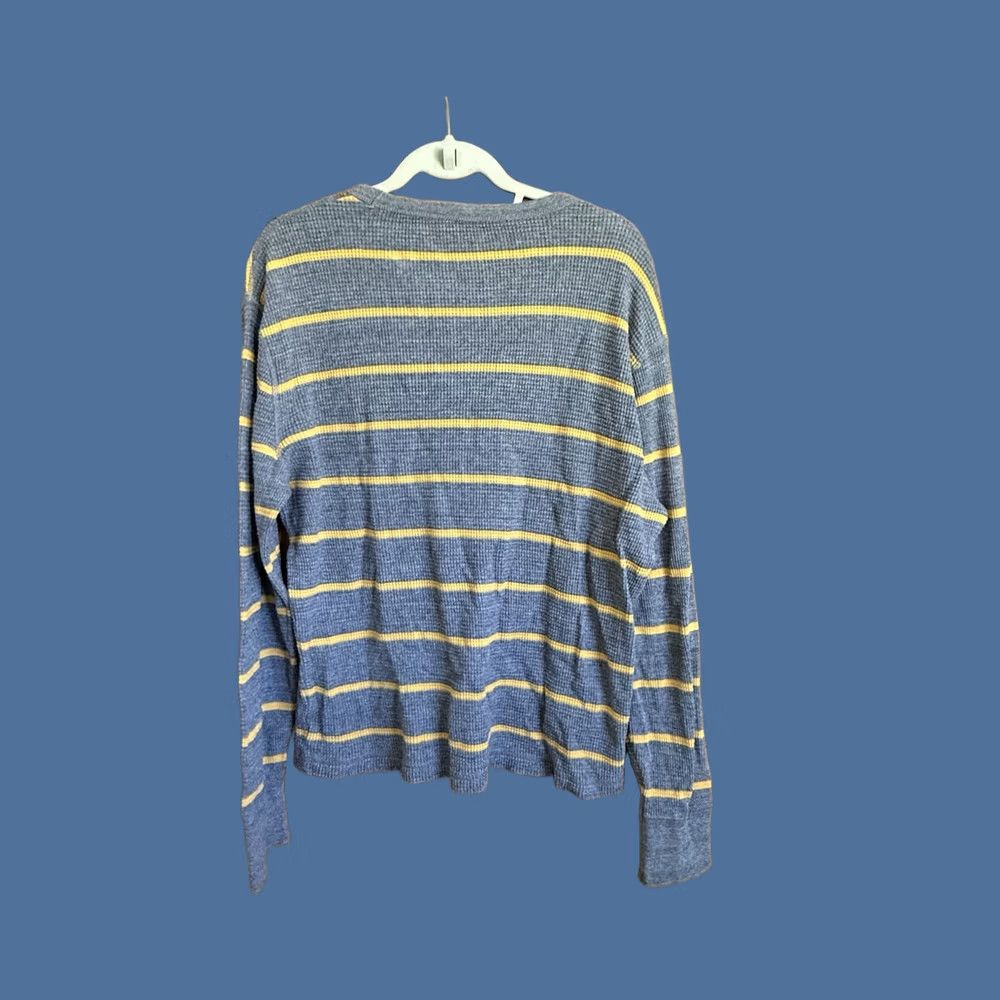 American Eagle Outfitters American Eagle Mens Vintage Thermal Henley Long Sleeve Large Gray/Yellow Preppy Size US L / EU 52-54 / 3 - 1 Thumbnail