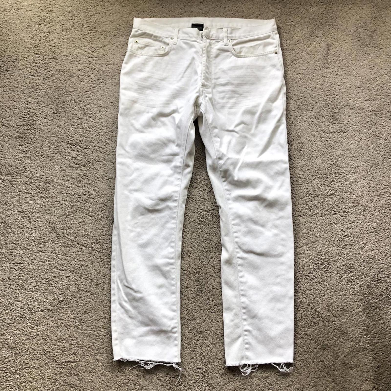 Dior Dior Homme White Raw Hem Denim Jeans Size US 32 / EU 48 - 1 Thumbnail